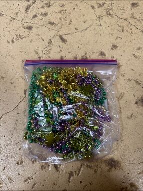 Mardi Gras Bead Necklace Pack - Purple, Green & Gold Party Beads